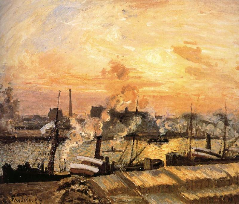 Camille Pissarro Sunset Pier oil painting image